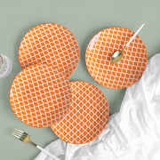 Coral Tree Ceramic Dessert Plate | Orange Pattern Serving Plate | 18.5 cm | Set Options Available