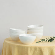 Coral Tree Ceramic Bowl Set of 4 | Ribbed Texture Soup & Snack Bowls | 12 cm