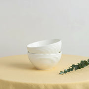 Coral Tree Ceramic Bowl Set of 4 | Ribbed Texture Soup & Snack Bowls | 12 cm