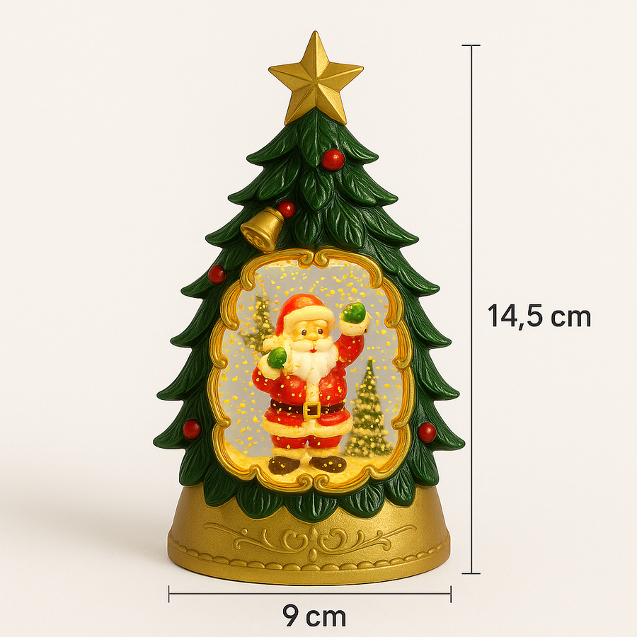 Coral Tree LED Santa Christmas Tree Lantern – 14.5 cm Festive Table Décor Light