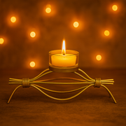 Coral Tree Golden Wire T-Light Candle Holder with Glass Cup – Elegant Home Décor for Living Room, Puja & Festive Decoration