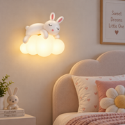Coral Tree Rabbit on Cloud LED Wall Light for Kids Room | Cute Bunny Decorative Wall Lamp with 3 Colour Changing Light – Warm White, Off White & White | 24W LED Light for Bedroom, Nursery & Playroom