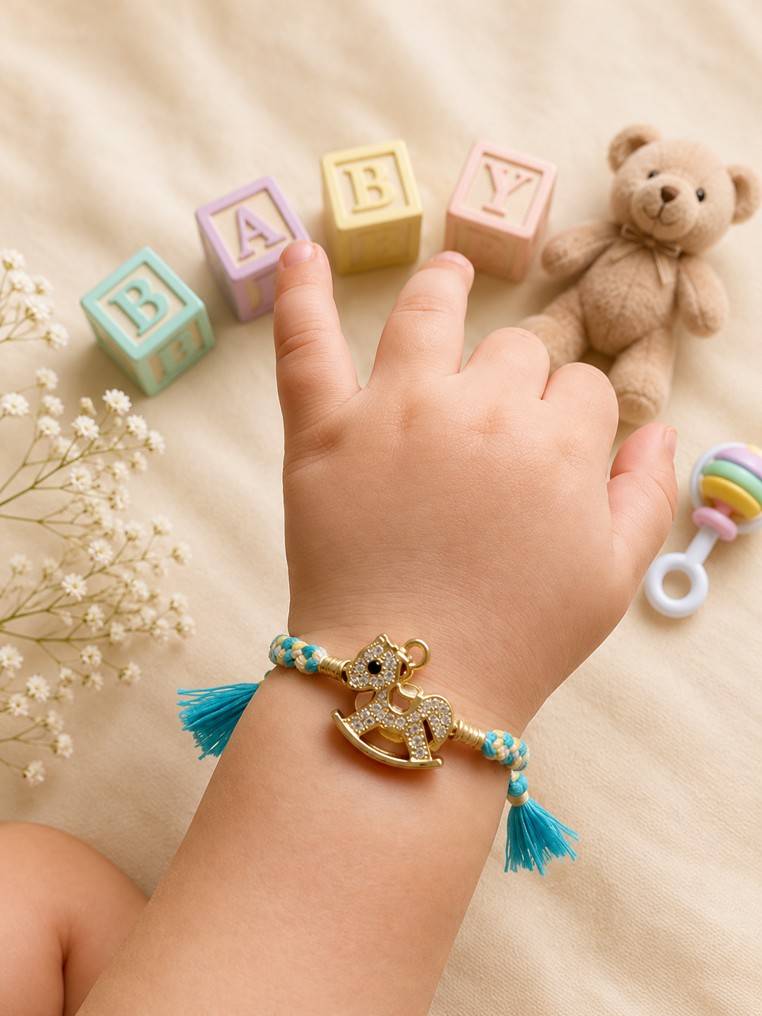 Adjustable horse charm Rakhi for Little Brother