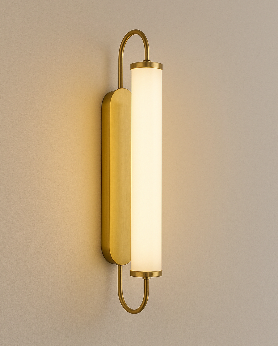 Modern Vertical Brass Wall Sconce Light