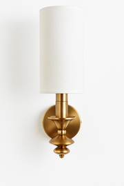 Premium Brass Wall Light with White Fabric Shade