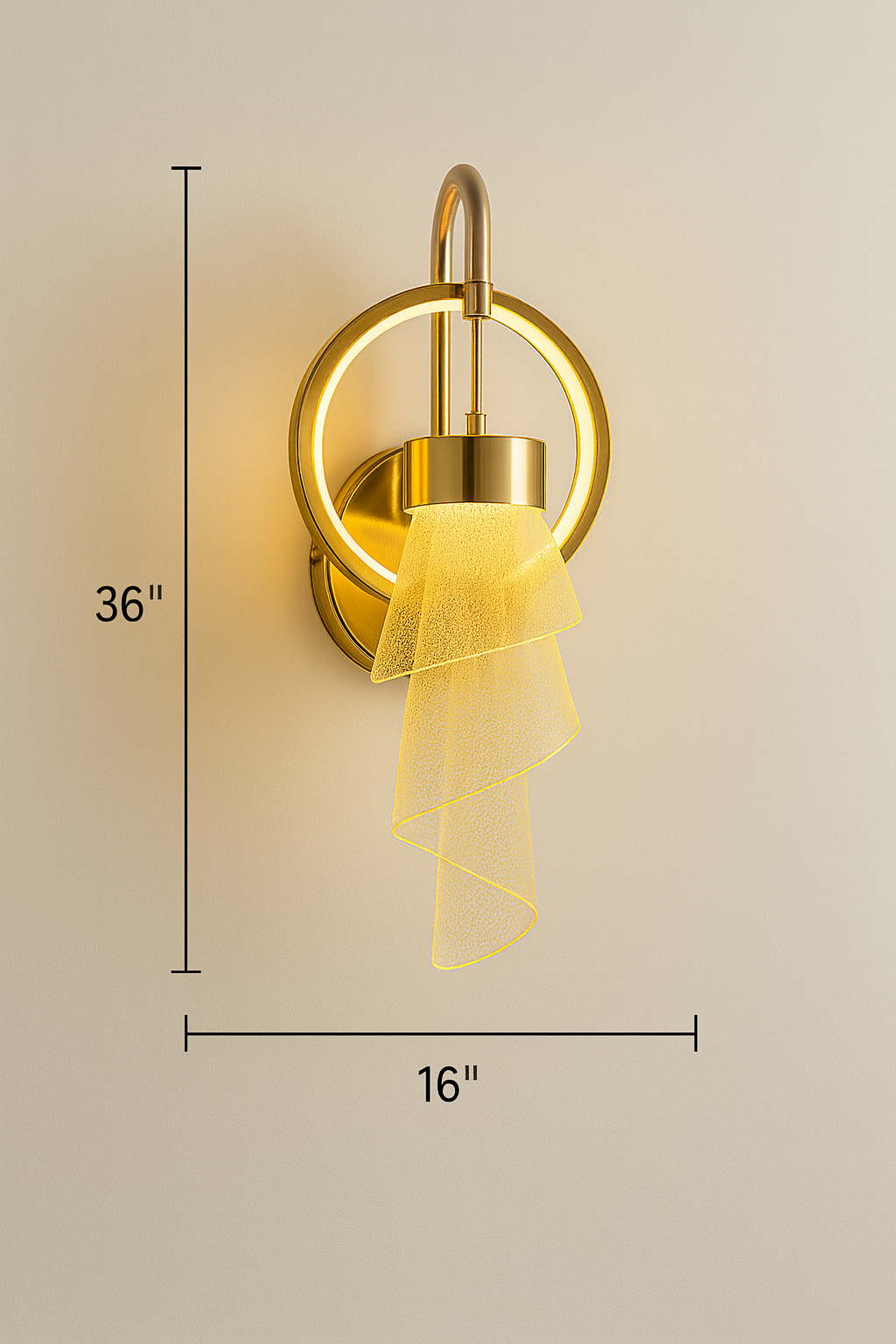Elegant Brass & Acrylic Wall Sconce Light