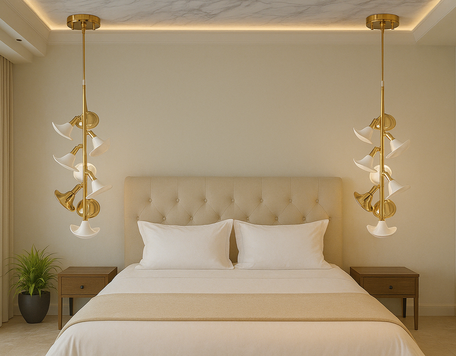 Ceramic Hibicus floweret  Pendant Light