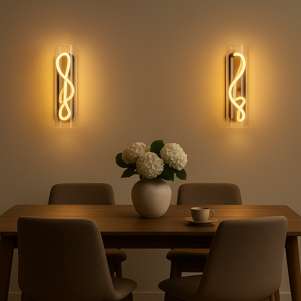 Modern LED Wall Light with Cylindrical Glass Shade