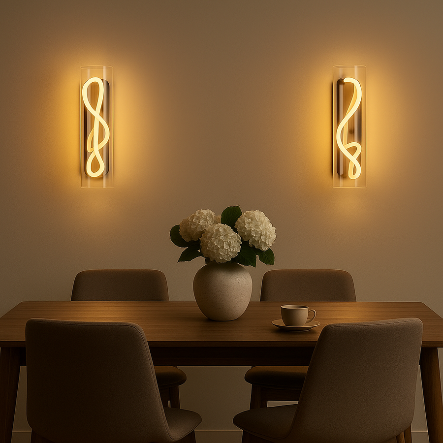 Modern LED Wall Light with Cylindrical Glass Shade