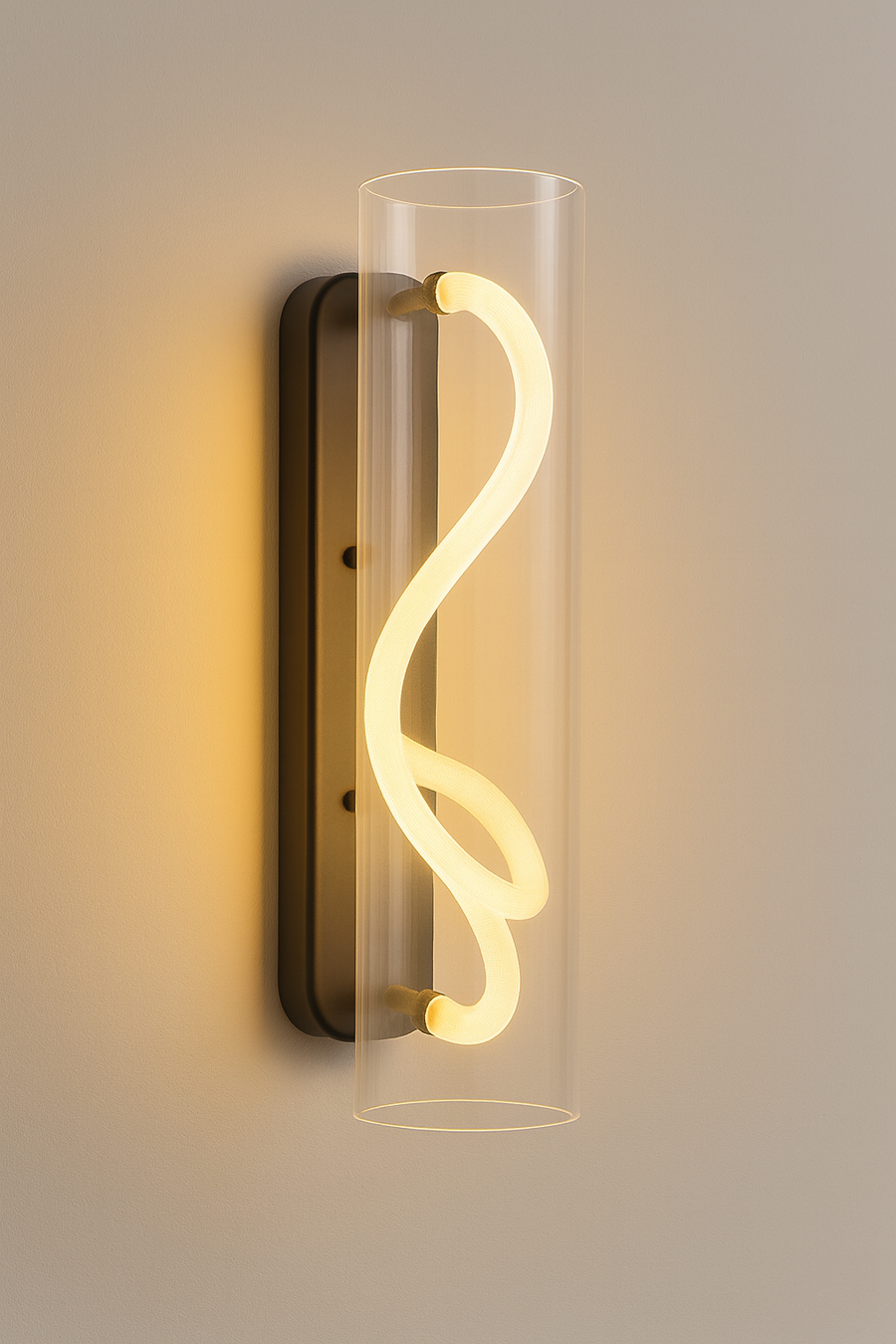 Modern LED Wall Light with Cylindrical Glass Shade