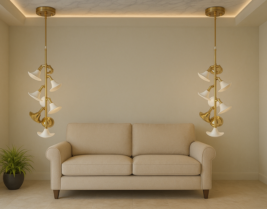 Ceramic Hibicus floweret  Pendant Light
