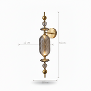 Smoked Glass & Brass Finish Decorative LED Wall Light