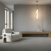 Modern Frilly LED Pendant Light | Off-White Warm Glow | Adjustable Hanging Light with Black Wire & Golden Ceiling Plate | 10W LED