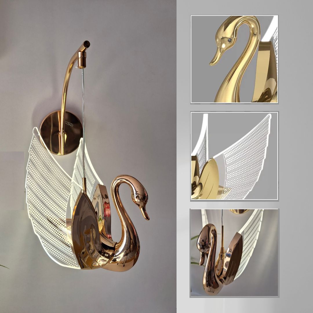 Swan LED Wall Light Fixture for Living Room, Bedroom, and Hallway Vanity Light