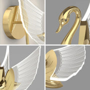 Swan LED Wall Light Fixture for Living Room, Bedroom, and Hallway Vanity Light
