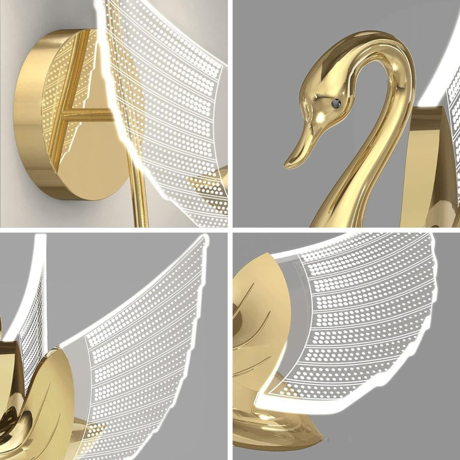 Swan LED Wall Light Fixture for Living Room, Bedroom, and Hallway Vanity Light