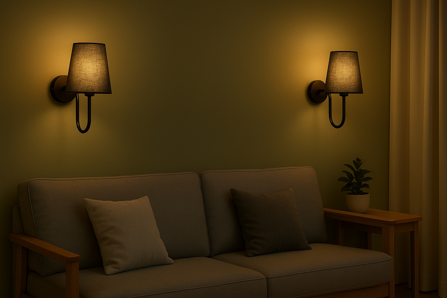 The Black Fabric Lamp Shade Wall Lights