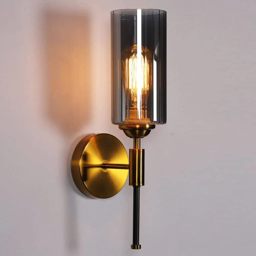 Electricals Saluto Wall Light for Bedroom, Living Room, Home Decor - Metal, Glass Body (Smoke)