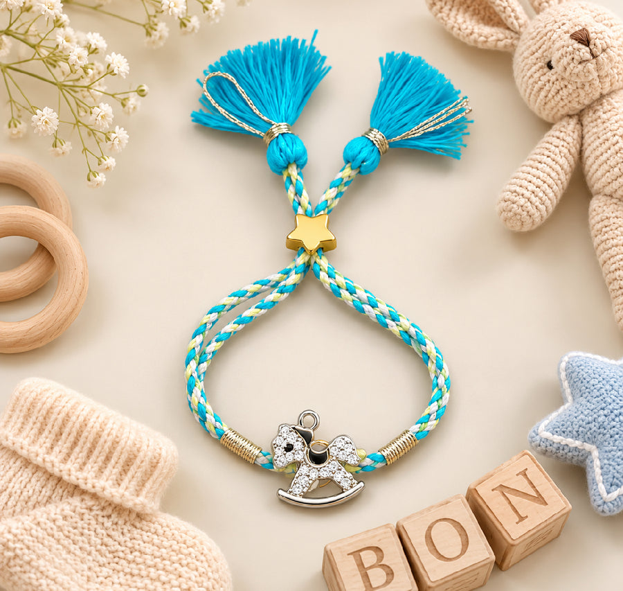 Adjustable horse charm Rakhi for Little Brother