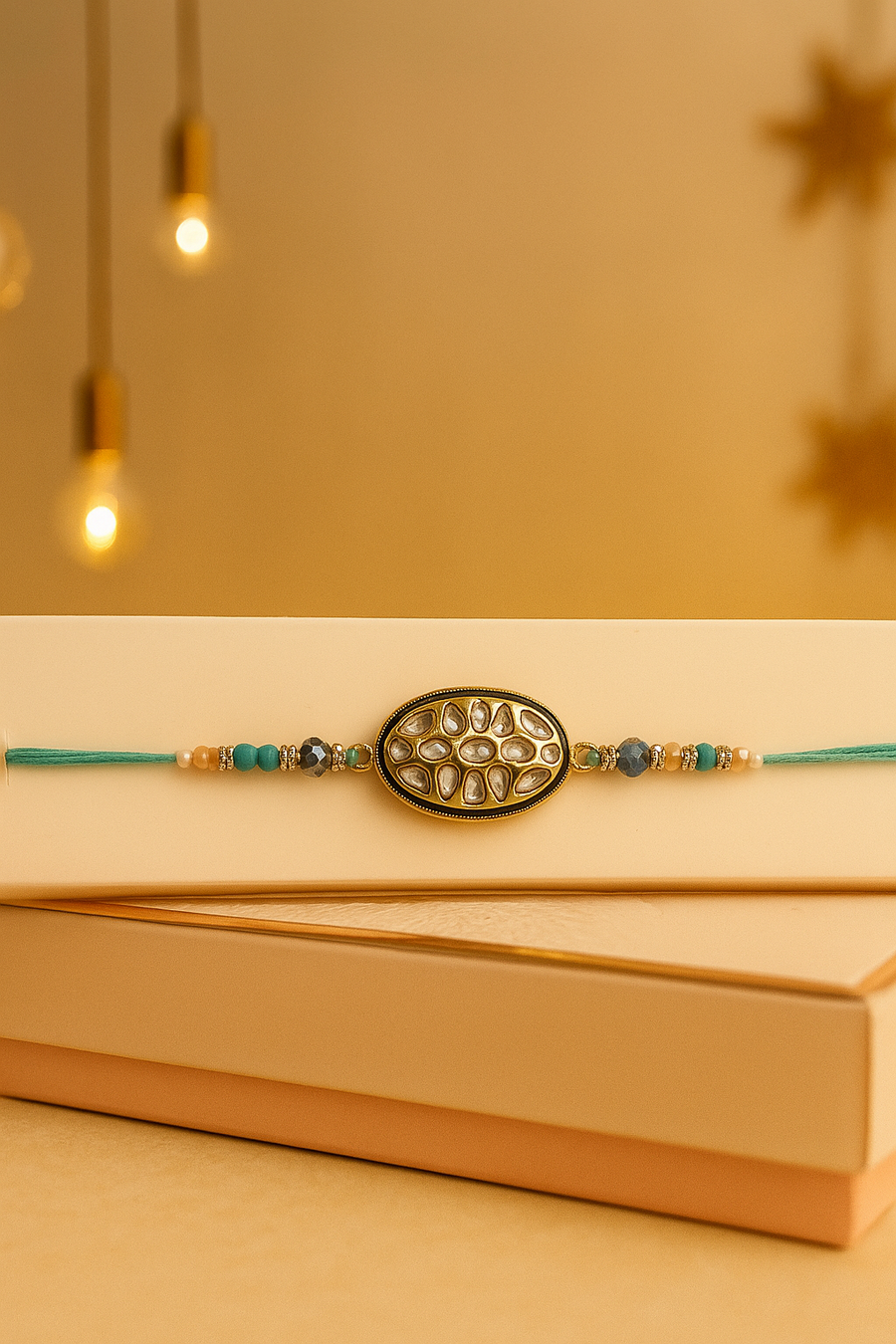 Heritage teal Rakhi