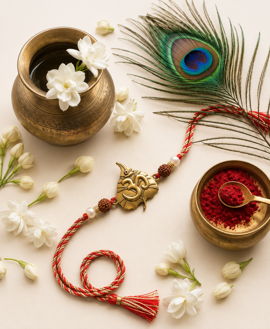 Premium Om Rakhi for Raksha Bandhan(red)