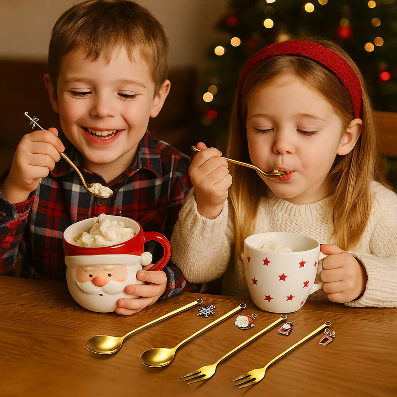 4 pc spoon with Christmas Charms Theme set