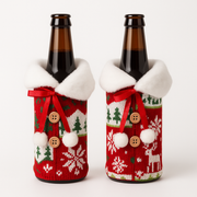 Wool style Christmas Fur Wine Bottle Cover