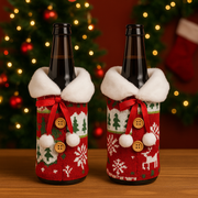 Wool style Christmas Fur Wine Bottle Cover