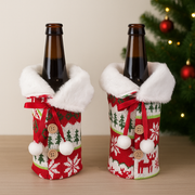 Wool style Christmas Fur Wine Bottle Cover