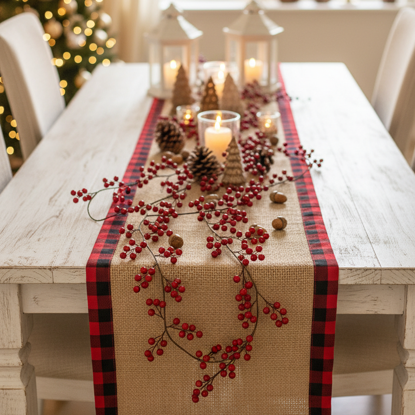 Red Berry Christmas Garland | Flexible Festive Hanging Décor 210cm
