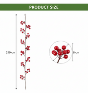 Red Berry Christmas Garland | Flexible Festive Hanging Décor 210cm