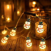 Coral Tree 10-LED Snowman String Lights – Warm Glow Christmas Decor