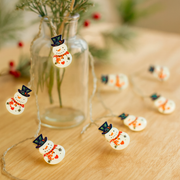 Coral Tree 10-LED Snowman String Lights – Warm Glow Christmas Decor