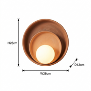 Handcrafted Terracotta Nesting Wall Sconce – Modern Minimalist Asymmetric Design with G9 LED Glow