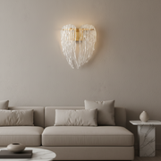 Glass Cascade Wall Light | Modern Sculptural Glass Wall Sconce with Brass Finish