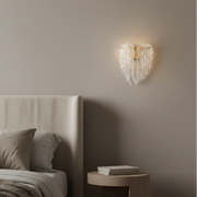 Glass Cascade Wall Light | Modern Sculptural Glass Wall Sconce with Brass Finish