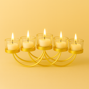 Elegant Gold 5-Candle Holder for Tealights