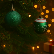 Christmas Tree Decoration Bauble Set – Green & Silver Collection (Pack of 16)