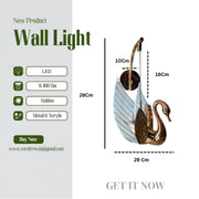 Swan LED Wall Light Fixture for Living Room, Bedroom, and Hallway Vanity Light