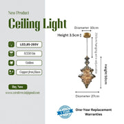 CORAL TREE LED Modern Chandelier Lamp, All Copper Light Elegant Crystal Luxury Chandelier for Living Room, Gold and Clear Glass