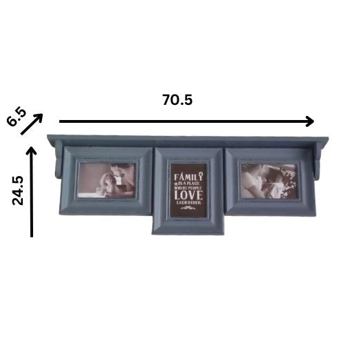 wooden shelf set of 3 photoframe