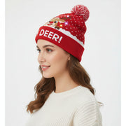 OH DEER LED Wool Winter Cap – 6 Light Modes, Soft Knit, Unisex