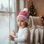 LED Christmas Woolen Beanie Cap – 6 Built-in LEDs, 4 Lighting Modes, Soft Wool, Unisex Free Size