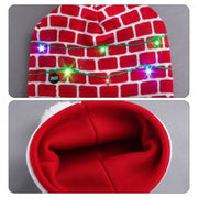 LED Christmas Woolen Beanie Cap – 6 Built-in LEDs, 4 Lighting Modes, Soft Wool, Unisex Free Size