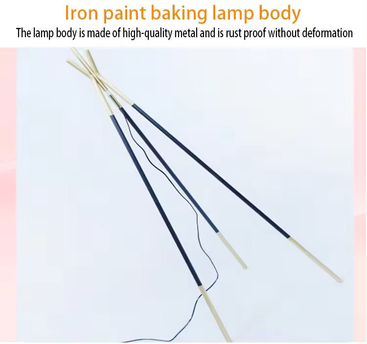 Floor Lamp Metal with Shelves Tripod with Suspended Feather Lamp shade