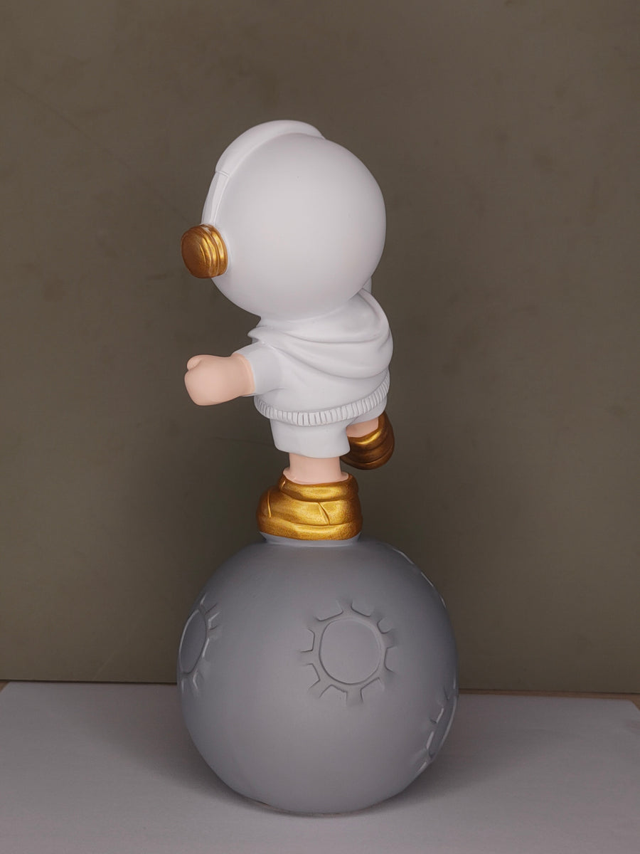 Moon Land Astro Kid Showpiece - White