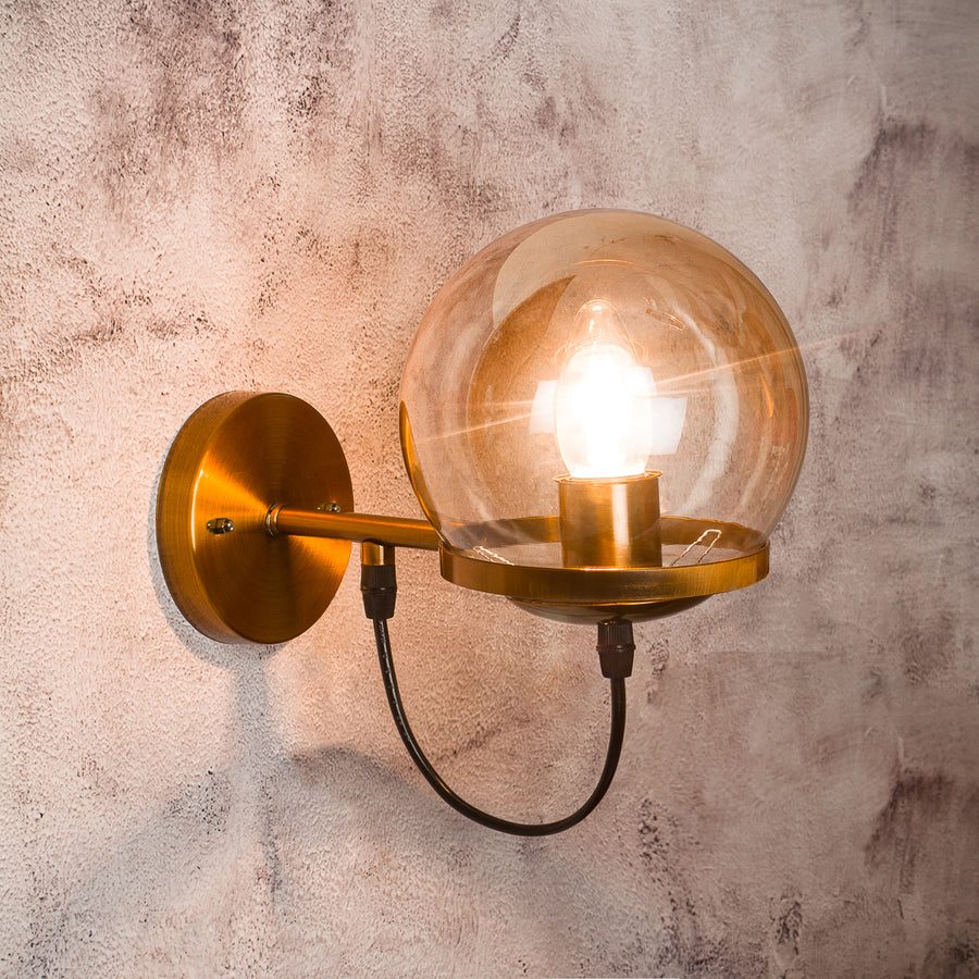 Retro Indoor Wall Light with Glass Shade