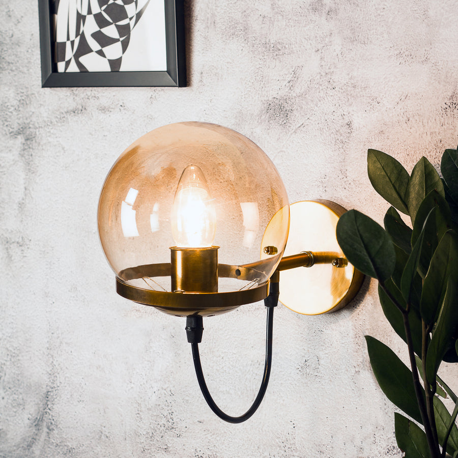 Retro Indoor Wall Light with Glass Shade