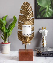 Metal Leaf Candle Stand