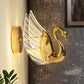 Acrylic Swan Shape Gold Metal Wall Light